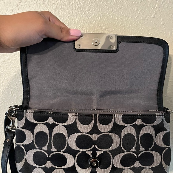 Coach Black and Gray Patterned Wristlet - Picture 5 of 6